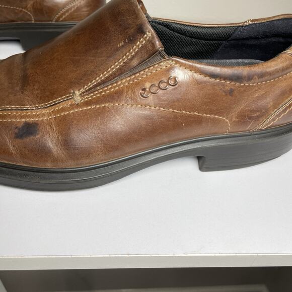 ECCO Men\'s Helsinki Bike Toe Slip-On Brown Leather Loafers Shoes Sz 12 EU 46 main image 11